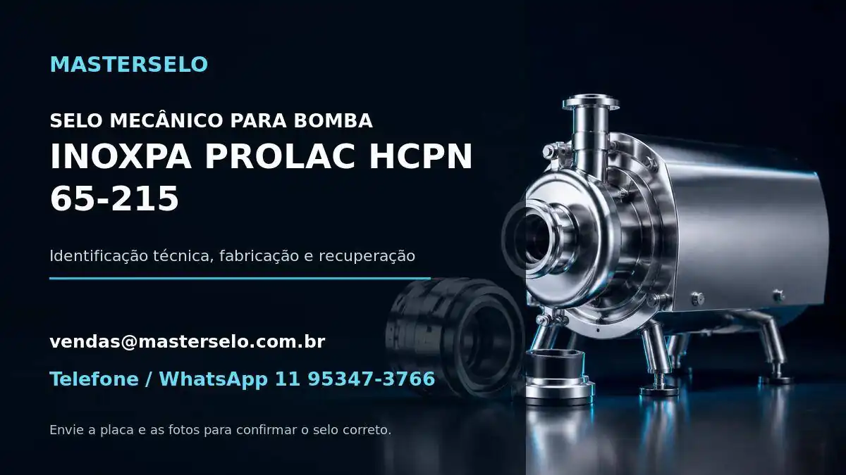 Imagem do modelo de bomba INOXPA PROLAC HCPN 65-215 usada na identificação do selo mecânico