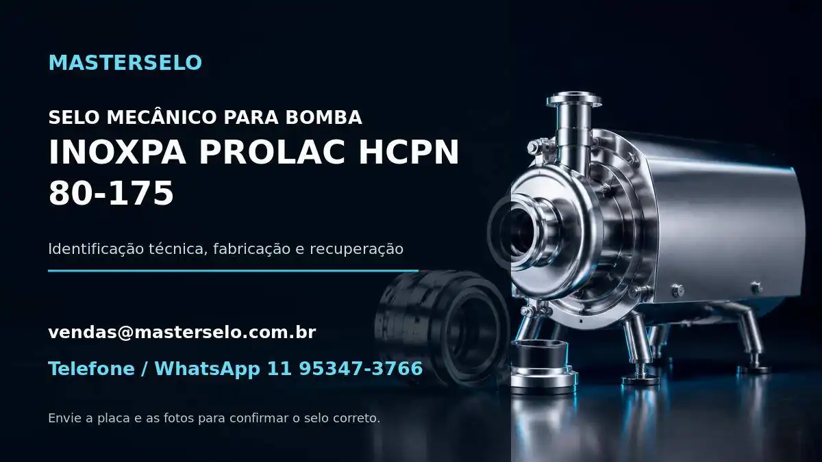 Imagem do modelo de bomba INOXPA PROLAC HCPN 80-175 usada na identificação do selo mecânico