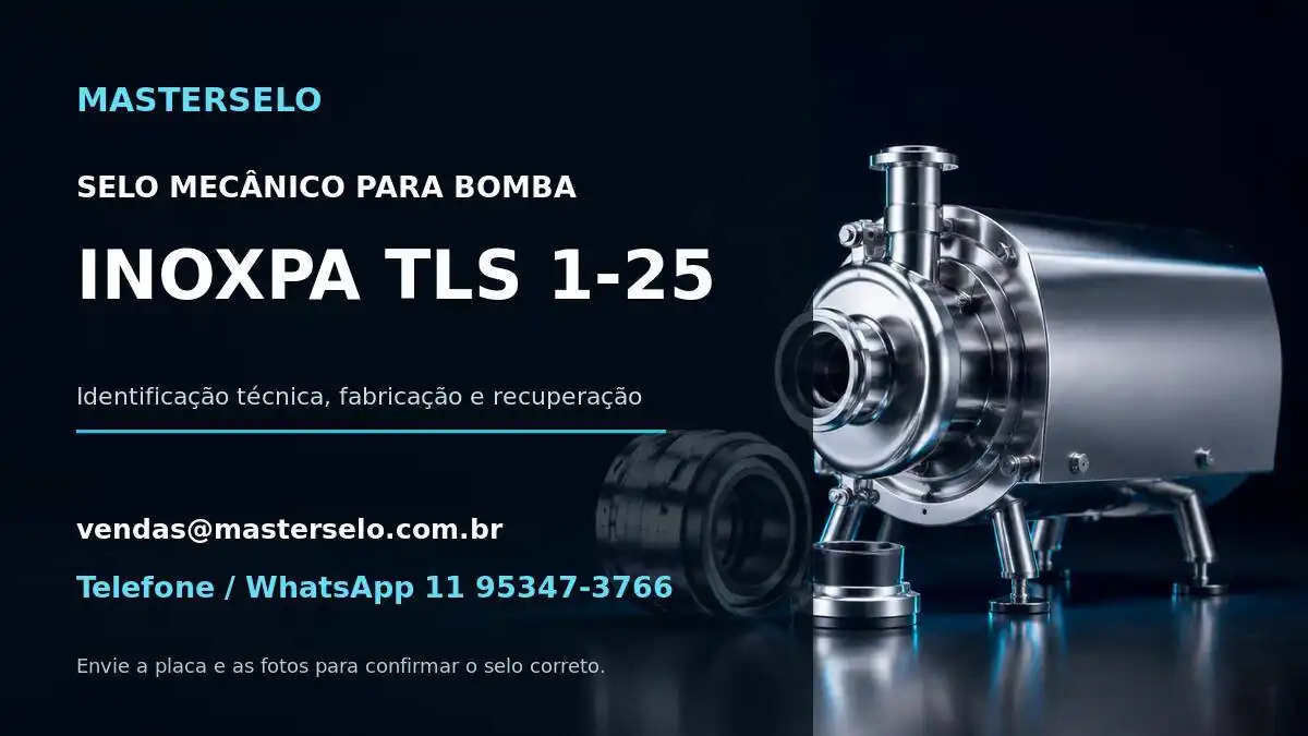 Imagem do modelo de bomba INOXPA TLS 1-25 usada na identificação do selo mecânico