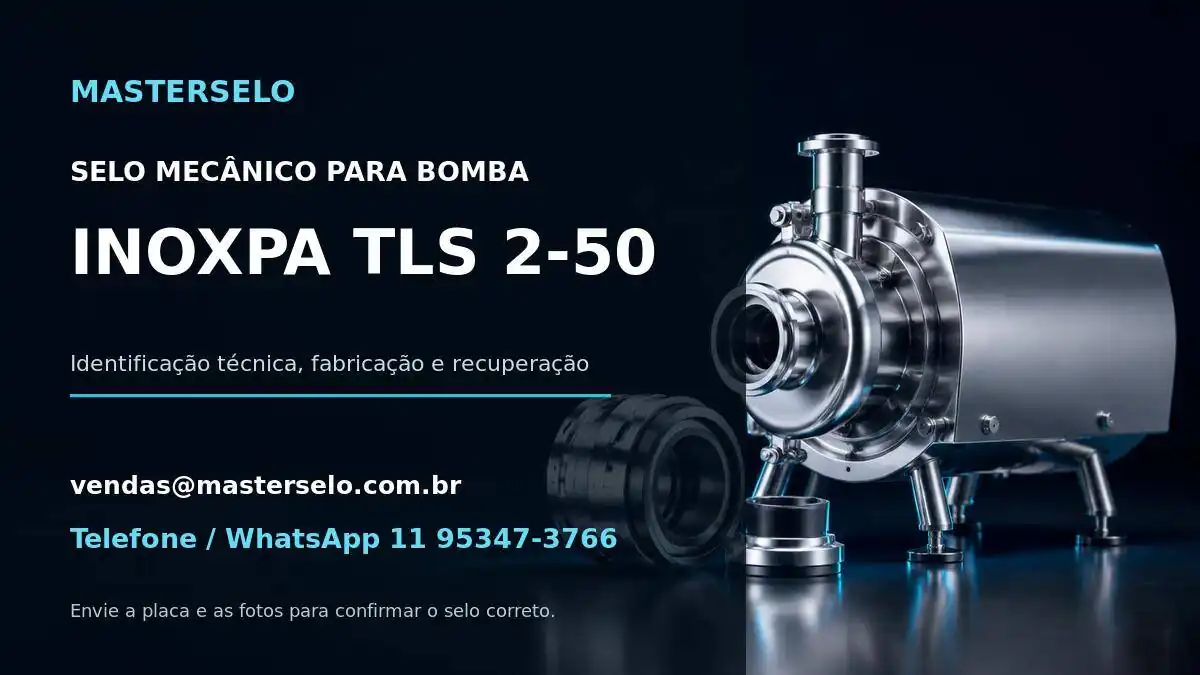 Imagem do modelo de bomba INOXPA TLS 2-50 usada na identificação do selo mecânico