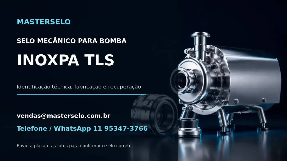 Imagem do modelo de bomba INOXPA TLS usada na identificação do selo mecânico
