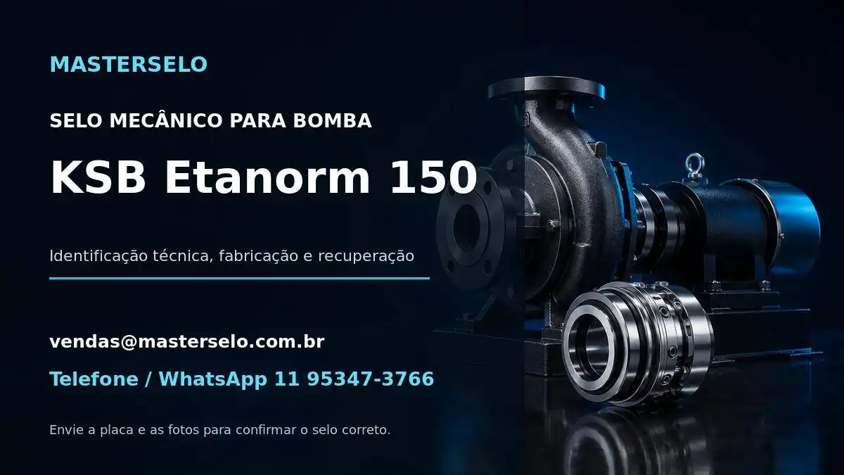 Imagem do modelo de bomba KSB Etanorm 150 usada na identificação do selo mecânico