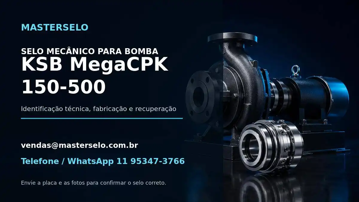Imagem do modelo de bomba KSB MegaCPK 150-500 usada na identificação do selo mecânico