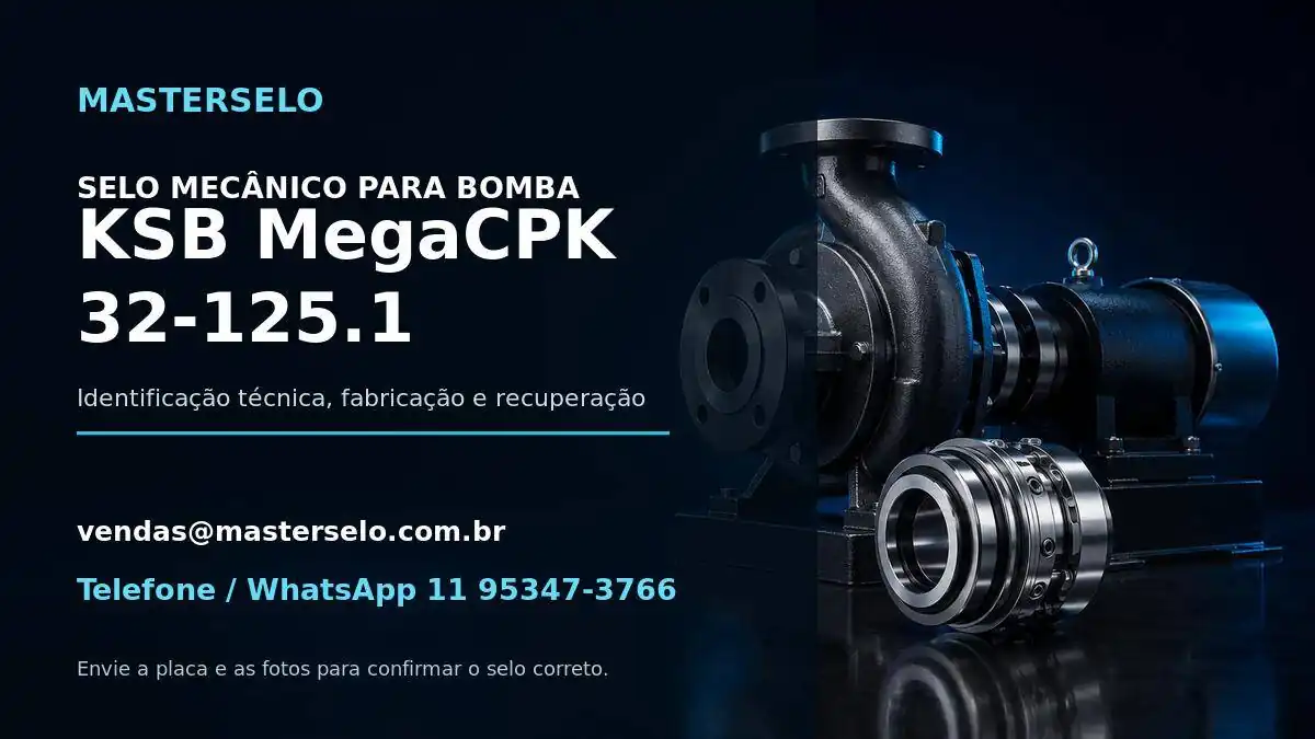 Imagem do modelo de bomba KSB MegaCPK 32-125.1 usada na identificação do selo mecânico