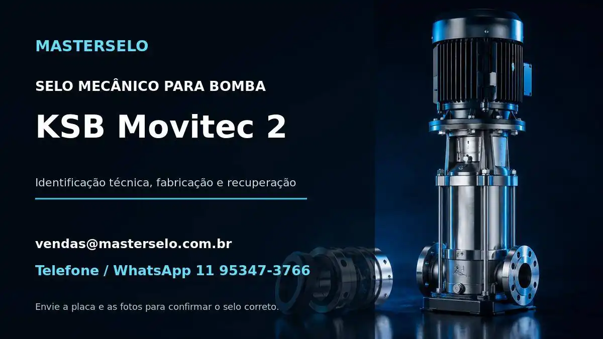 Imagem do modelo de bomba KSB Movitec 2 usada na identificação do selo mecânico