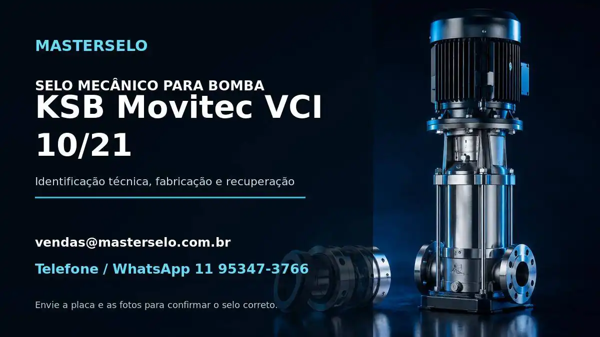 Imagem do modelo de bomba KSB Movitec VCI 10/21 usada na identificação do selo mecânico