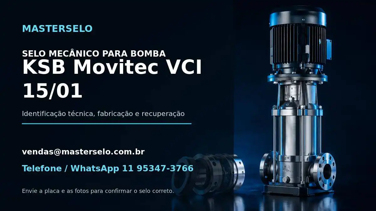 Imagem do modelo de bomba KSB Movitec VCI 15/01 usada na identificação do selo mecânico