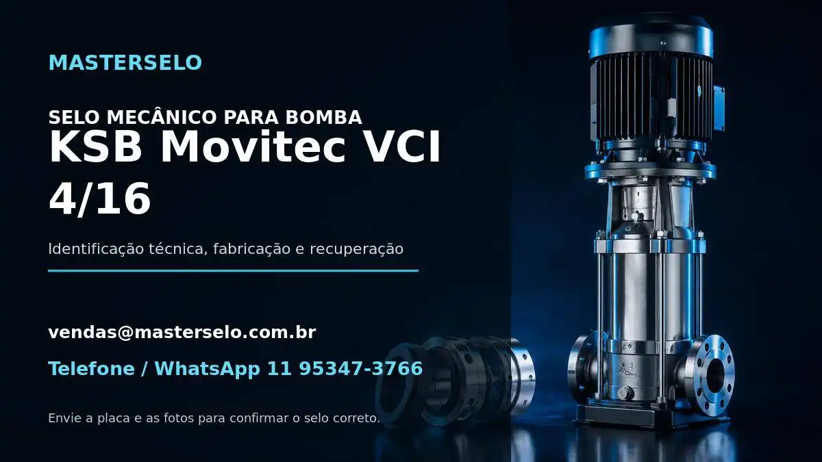 Imagem do modelo de bomba KSB Movitec VCI 4/16 usada na identificação do selo mecânico