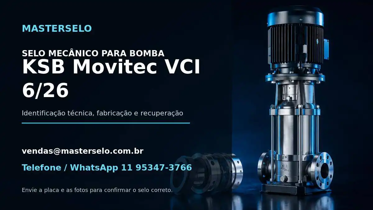 Imagem do modelo de bomba KSB Movitec VCI 6/26 usada na identificação do selo mecânico