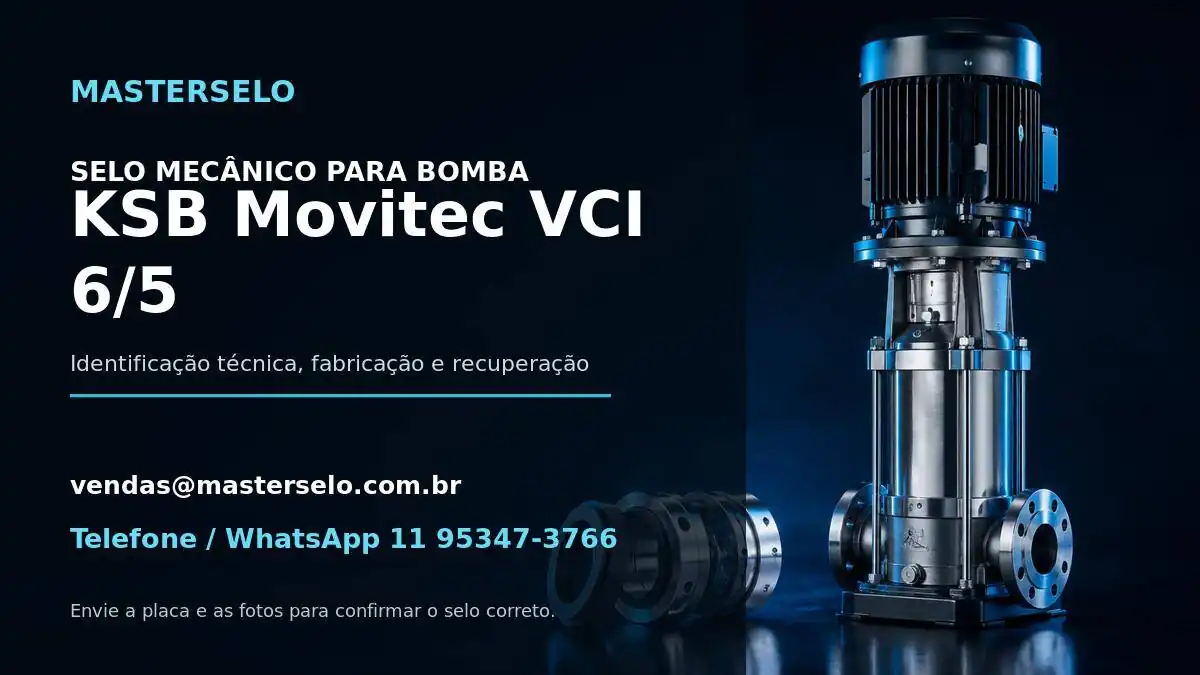 Imagem do modelo de bomba KSB Movitec VCI 6/5 usada na identificação do selo mecânico