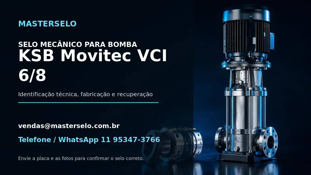 Imagem do modelo de bomba KSB Movitec VCI 6/8 usada na identificação do selo mecânico