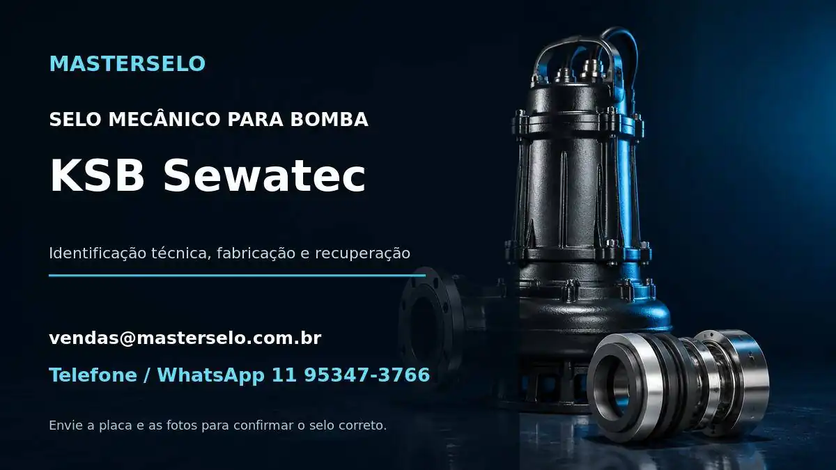 Imagem do modelo de bomba KSB Sewatec usada na identificação do selo mecânico