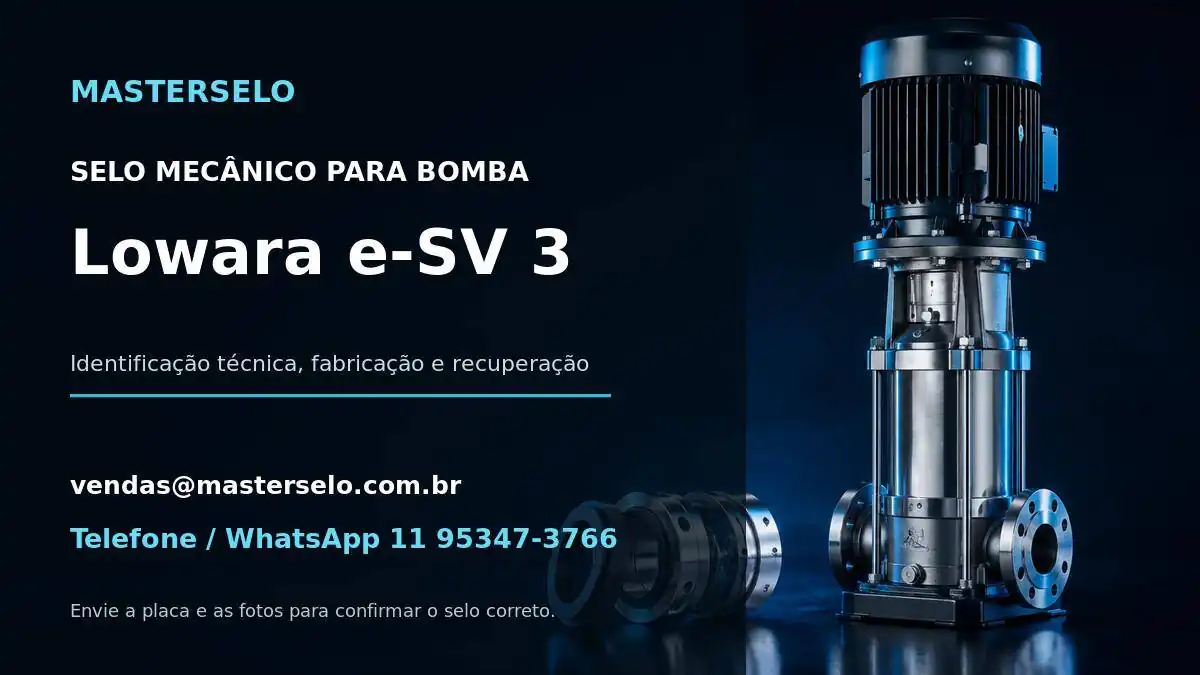 Imagem do modelo de bomba Lowara e-SV 3 usada na identificação do selo mecânico