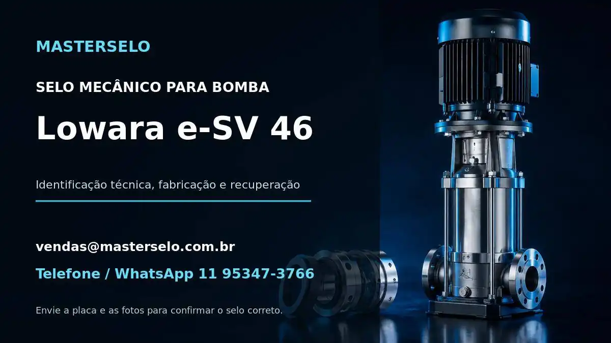 Imagem do modelo de bomba Lowara e-SV 46 usada na identificação do selo mecânico