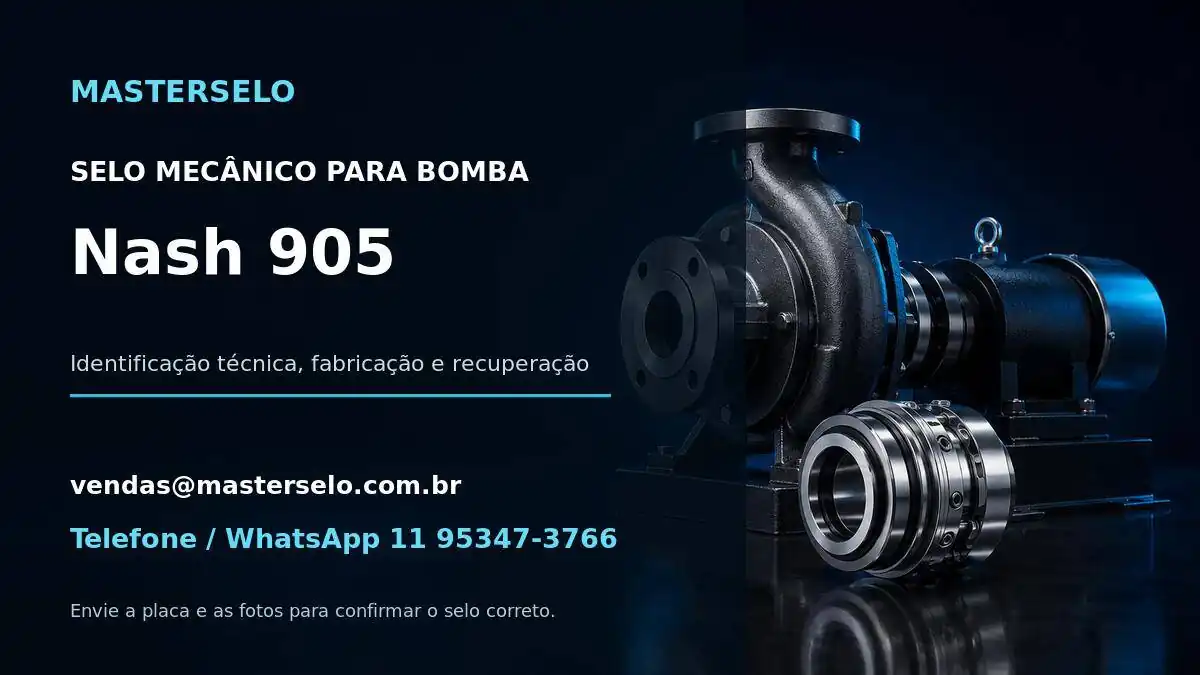 Imagem do modelo de bomba Nash 905 usada na identificação do selo mecânico