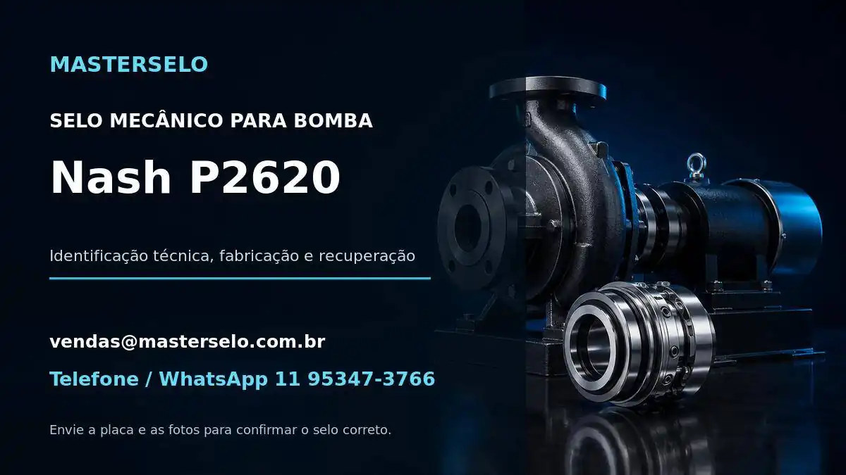 Imagem do modelo de bomba Nash P2620 usada na identificação do selo mecânico