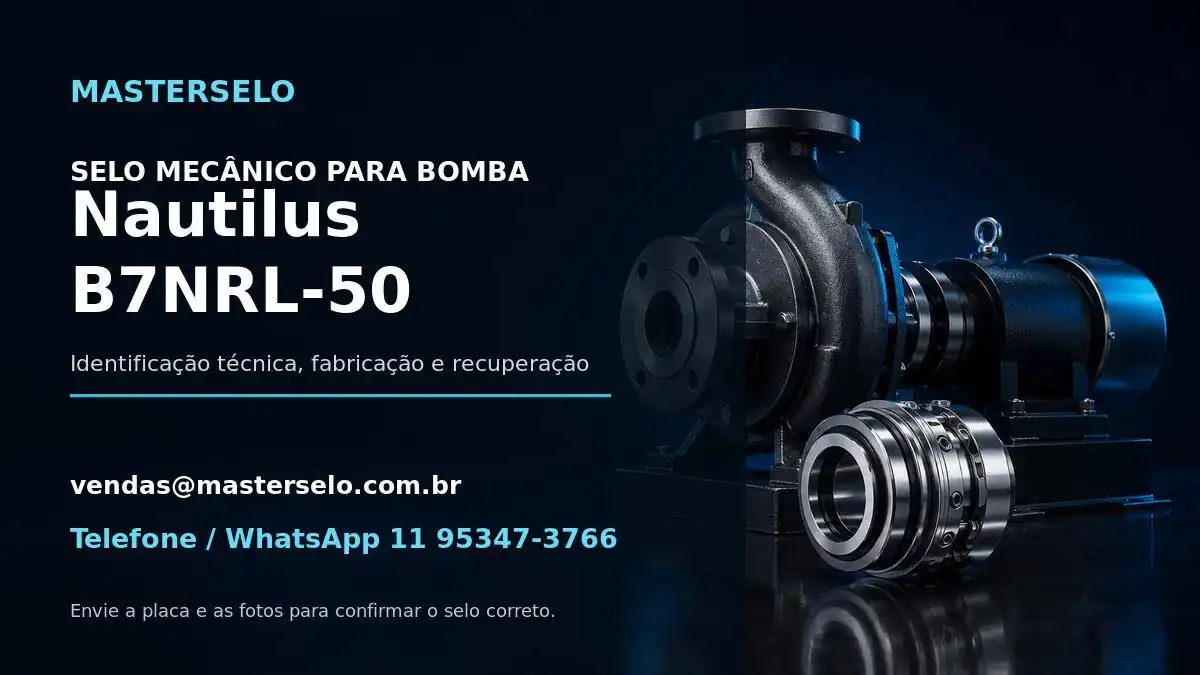 Imagem do modelo de bomba Nautilus B7NRL-50 usada na identificação do selo mecânico