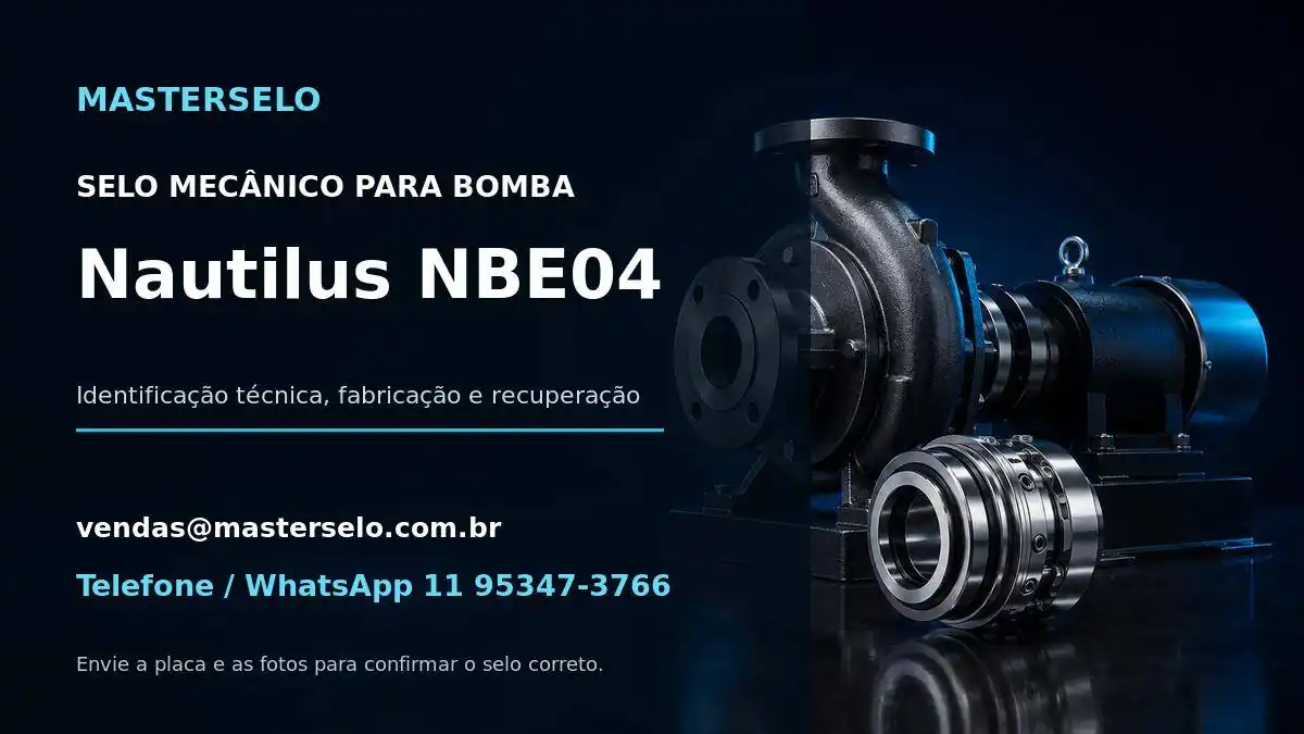 Imagem do modelo de bomba Nautilus NBE04 usada na identificação do selo mecânico