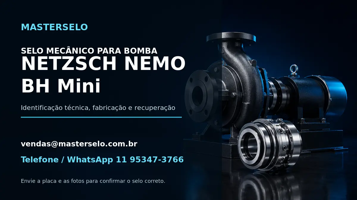 Imagem do modelo de bomba NETZSCH NEMO BH Mini usada na identificação do selo mecânico