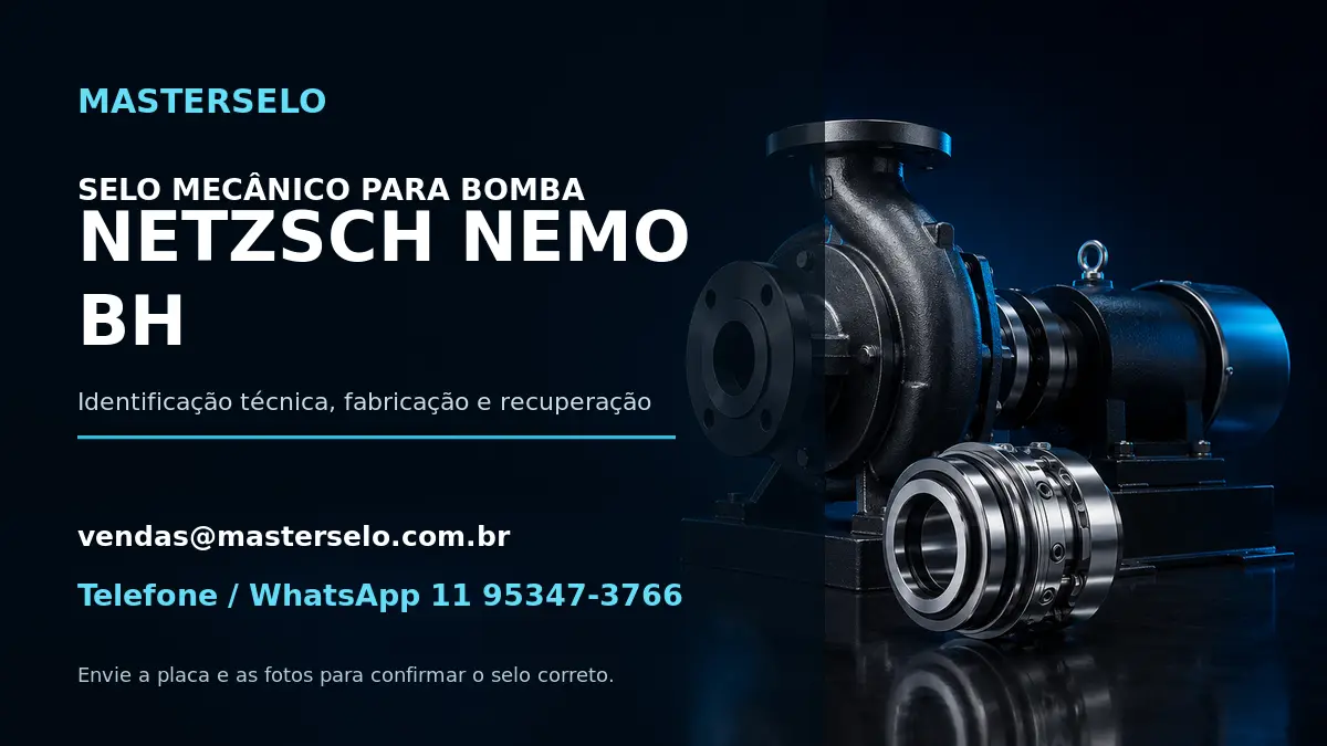 Imagem do modelo de bomba NETZSCH NEMO BH usada na identificação do selo mecânico