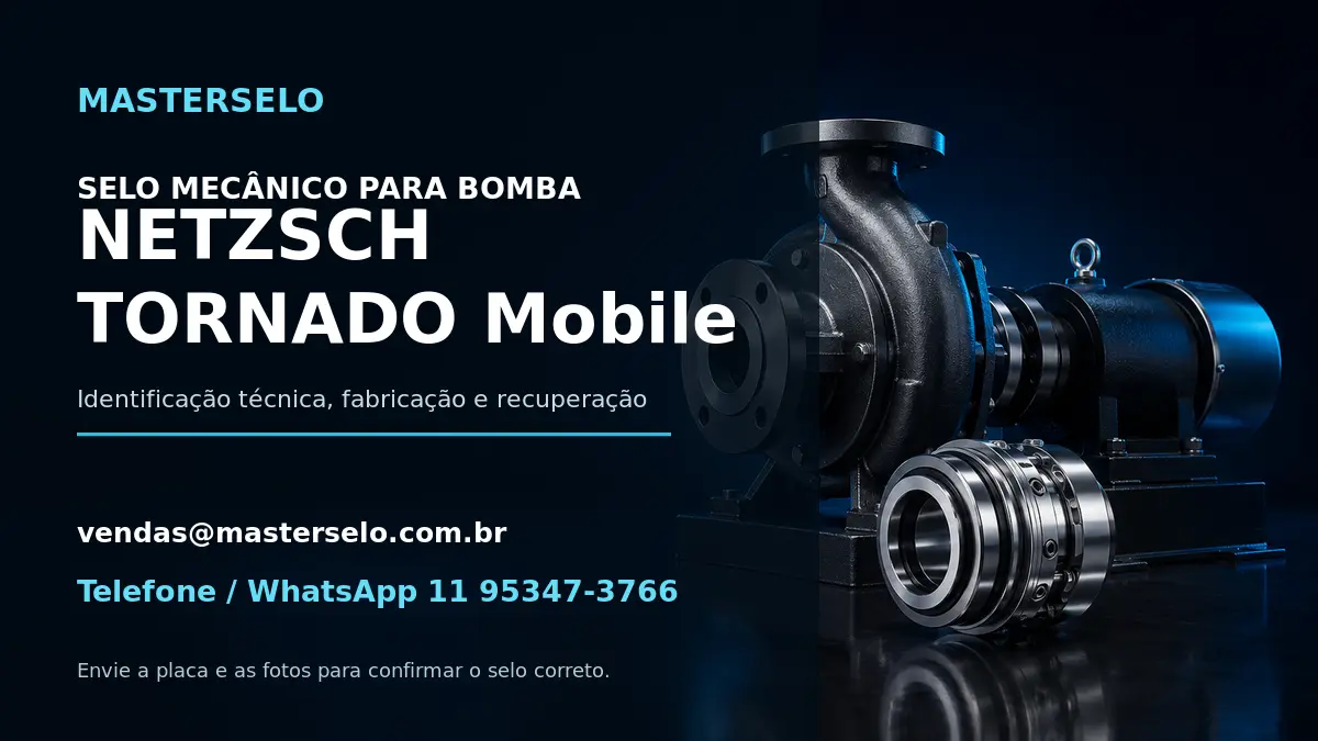 Imagem do modelo de bomba NETZSCH TORNADO Mobile usada na identificação do selo mecânico