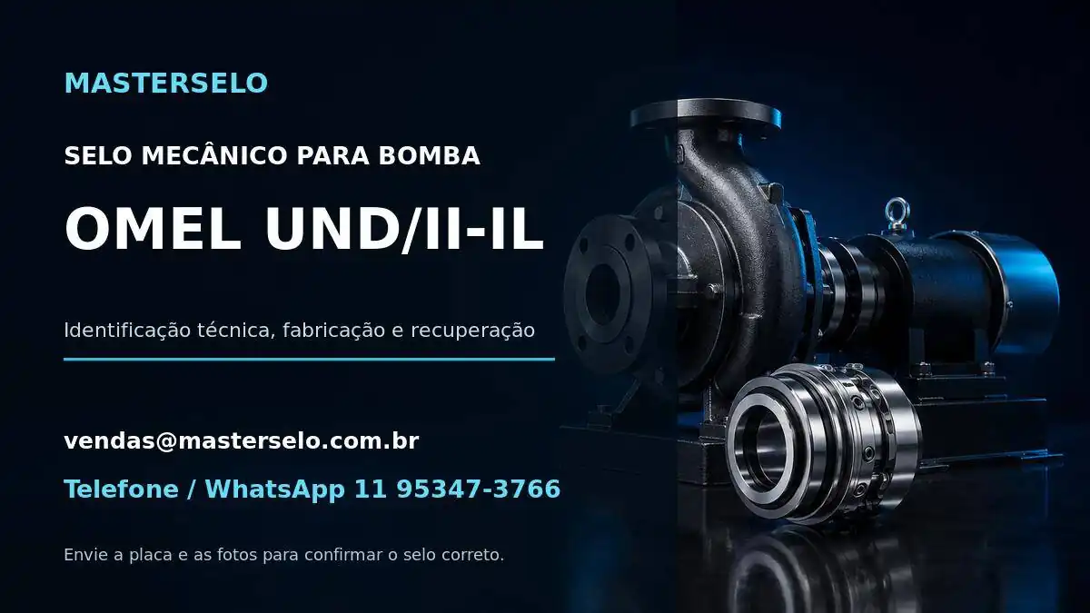 Imagem do modelo de bomba OMEL UND/II-IL usada na identificação do selo mecânico