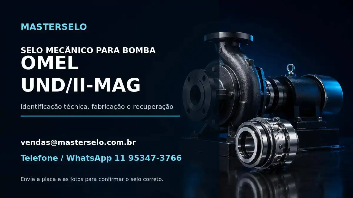 Imagem do modelo de bomba OMEL UND/II-MAG usada na identificação do selo mecânico
