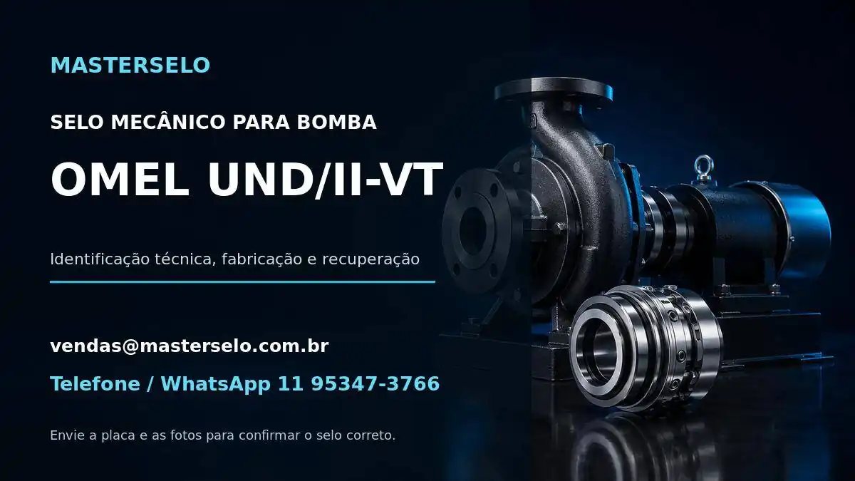 Imagem do modelo de bomba OMEL UND/II-VT usada na identificação do selo mecânico