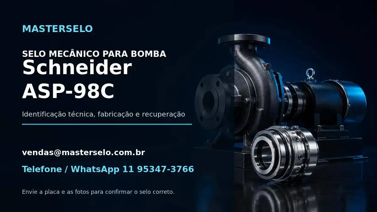 Imagem do modelo de bomba Schneider ASP-98C usada na identificação do selo mecânico