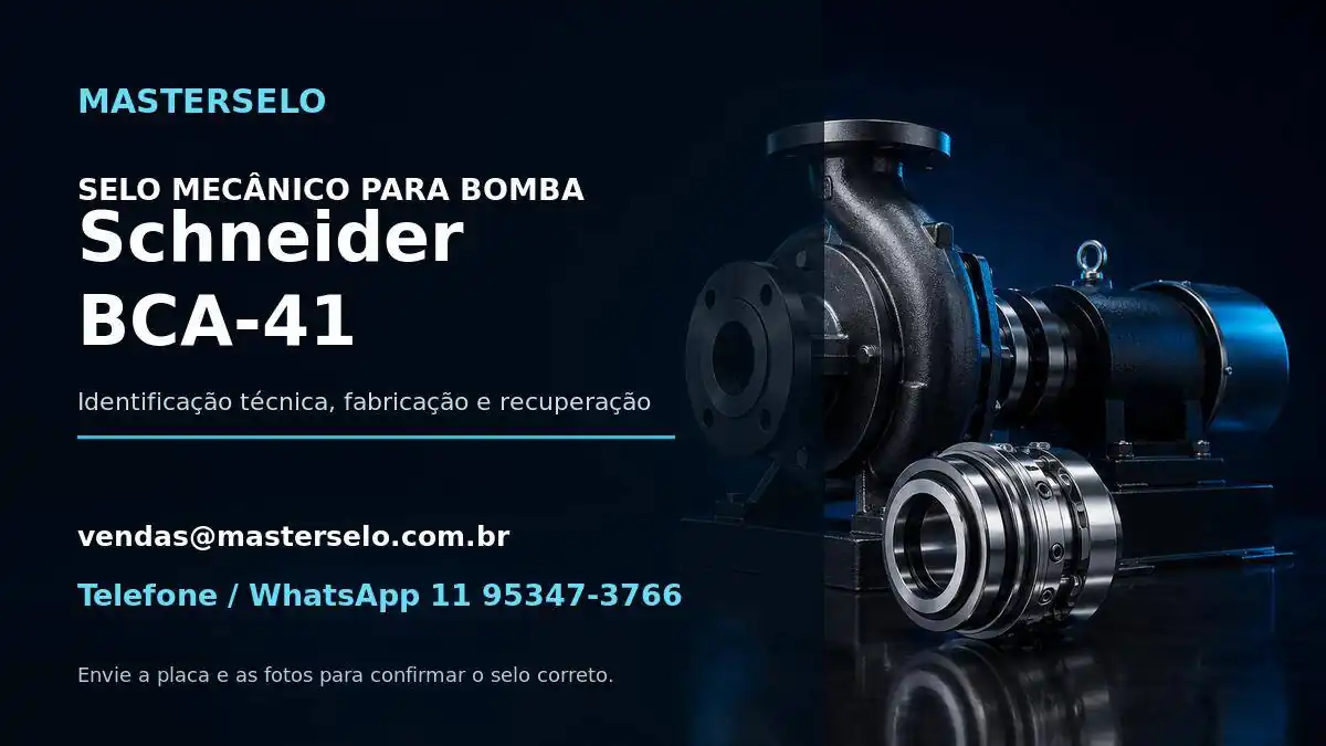 Imagem do modelo de bomba Schneider BCA-41 usada na identificação do selo mecânico