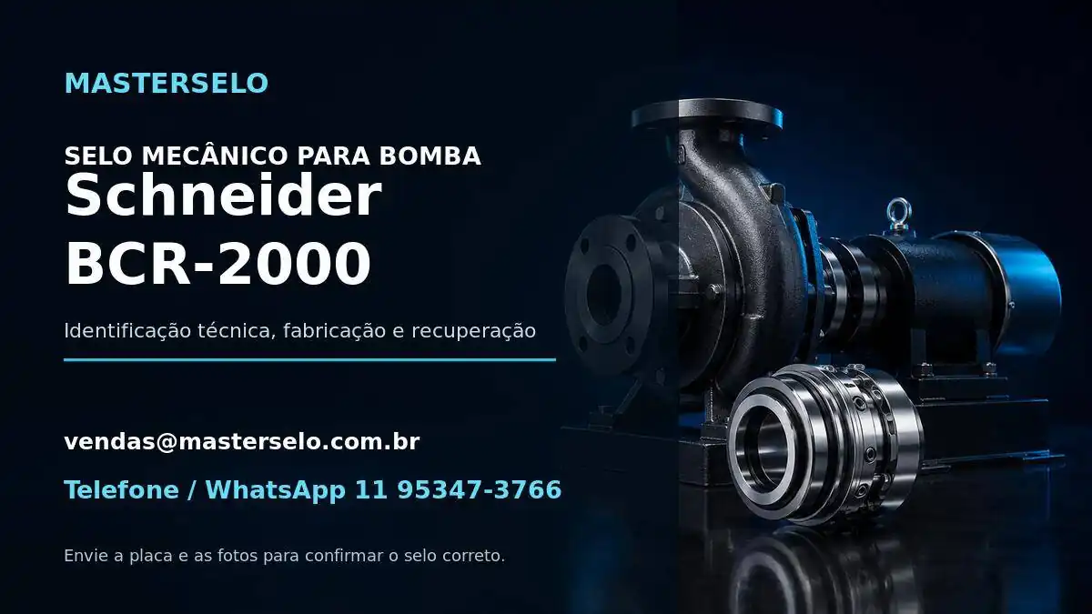 Imagem do modelo de bomba Schneider BCR-2000 usada na identificação do selo mecânico