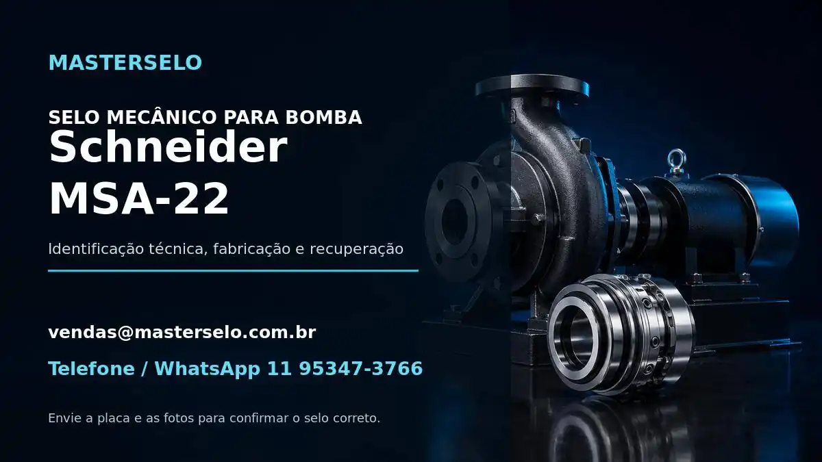 Imagem do modelo de bomba Schneider MSA-22 usada na identificação do selo mecânico