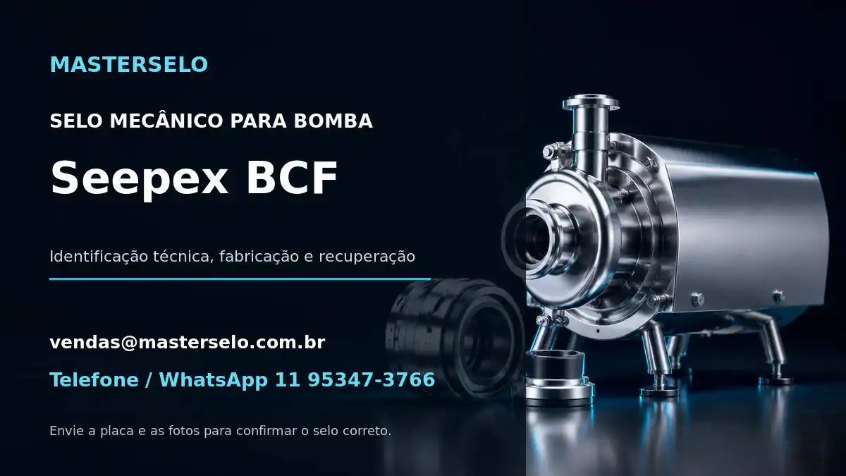 Imagem do modelo de bomba Seepex BCF usada na identificação do selo mecânico