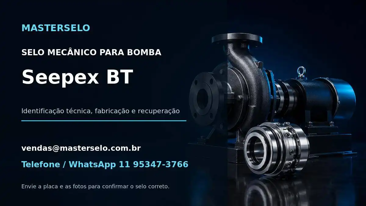 Imagem do modelo de bomba Seepex BT usada na identificação do selo mecânico
