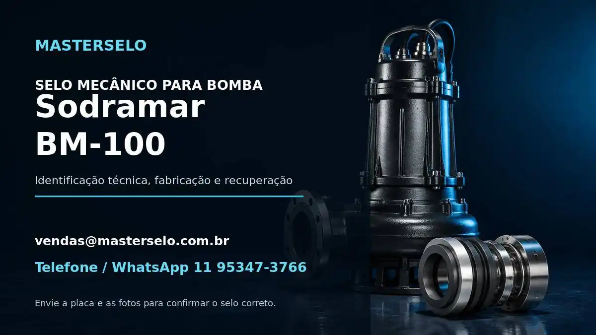 Imagem do modelo de bomba Sodramar BM-100 usada na identificação do selo mecânico