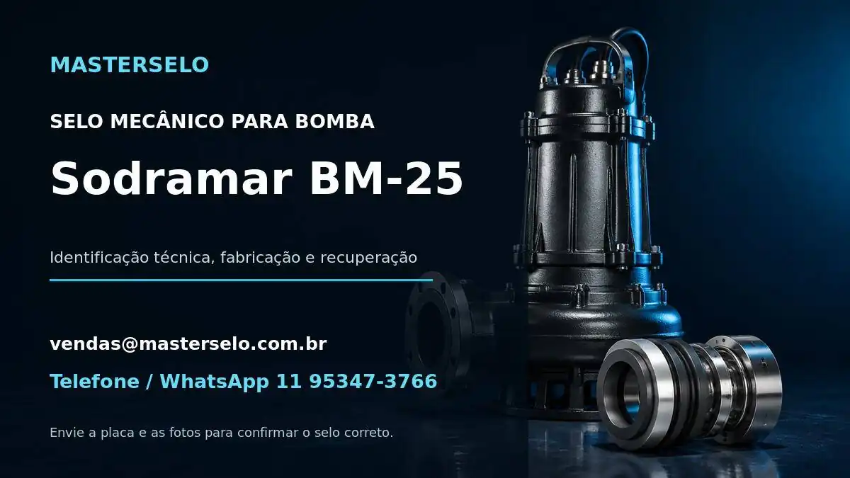 Imagem do modelo de bomba Sodramar BM-25 usada na identificação do selo mecânico