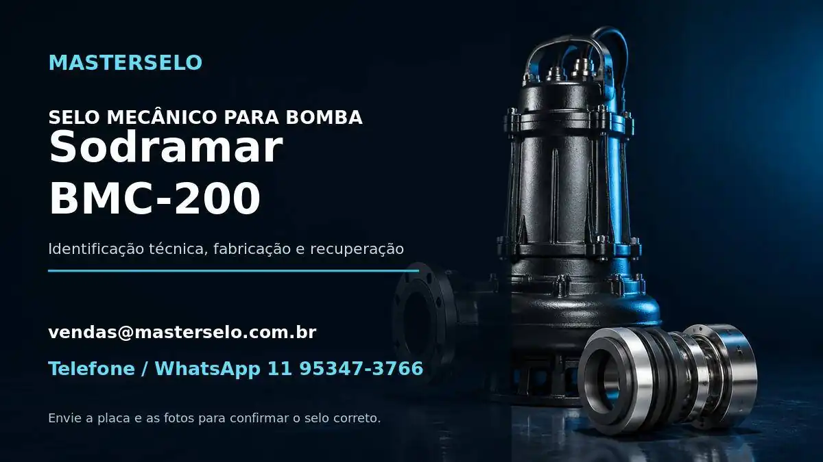 Imagem do modelo de bomba Sodramar BMC-200 usada na identificação do selo mecânico