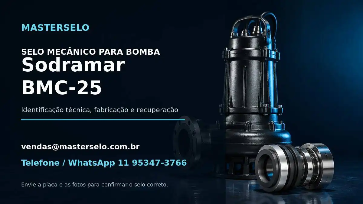 Imagem do modelo de bomba Sodramar BMC-25 usada na identificação do selo mecânico