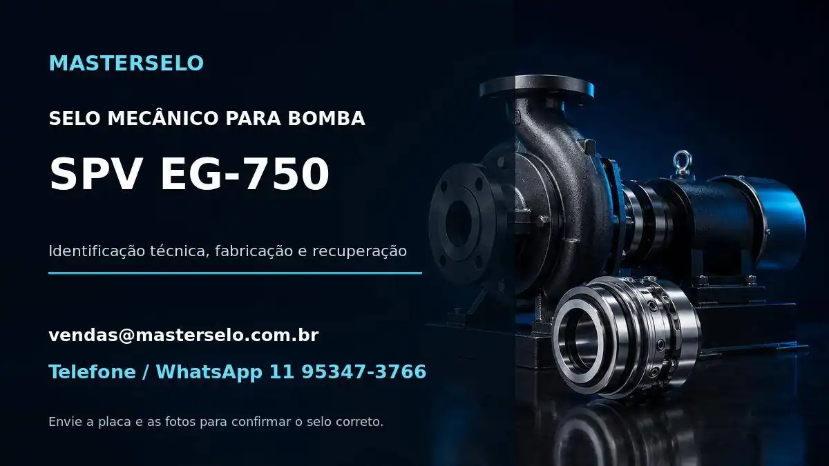 Imagem do modelo de bomba SPV EG-750 usada na identificação do selo mecânico