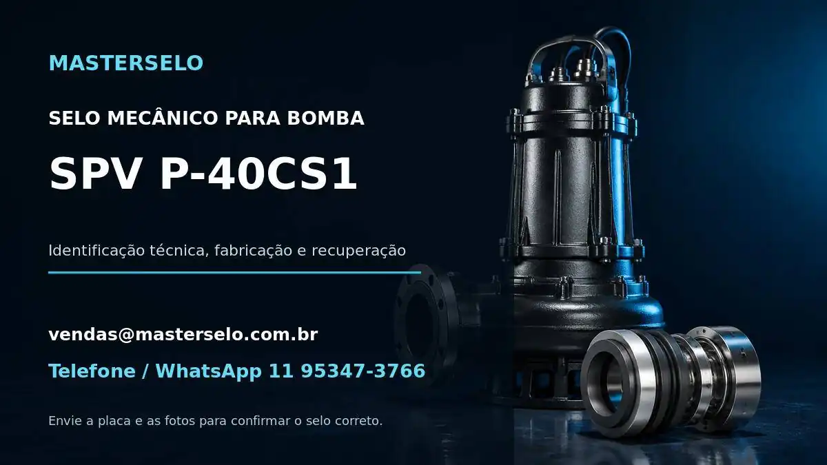 Imagem do modelo de bomba SPV P-40CS1 usada na identificação do selo mecânico