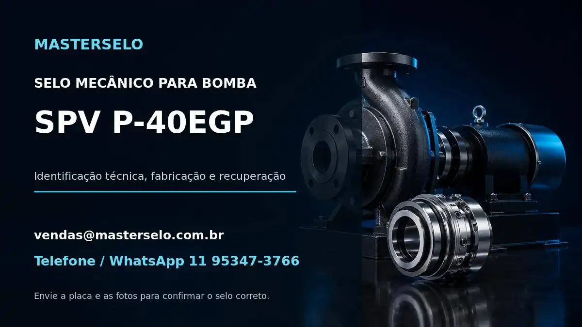 Imagem do modelo de bomba SPV P-40EGP usada na identificação do selo mecânico