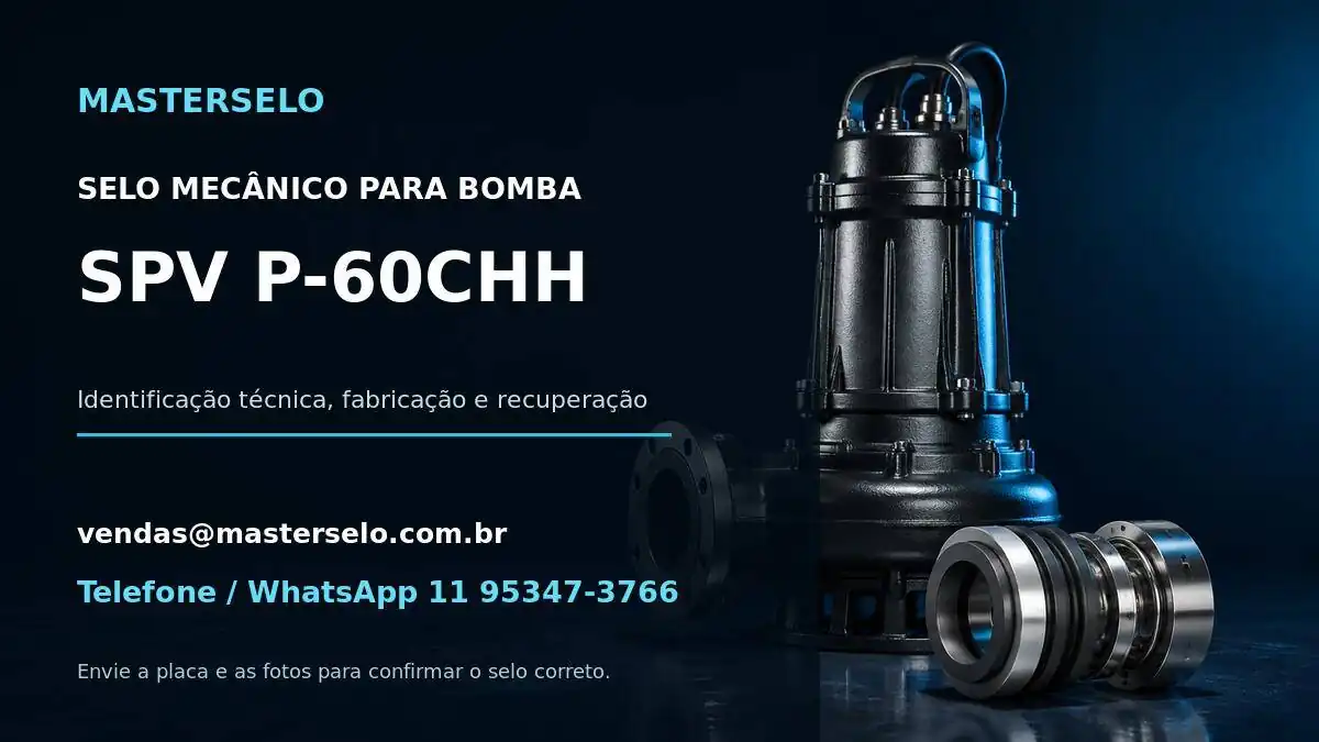 Imagem do modelo de bomba SPV P-60CHH usada na identificação do selo mecânico
