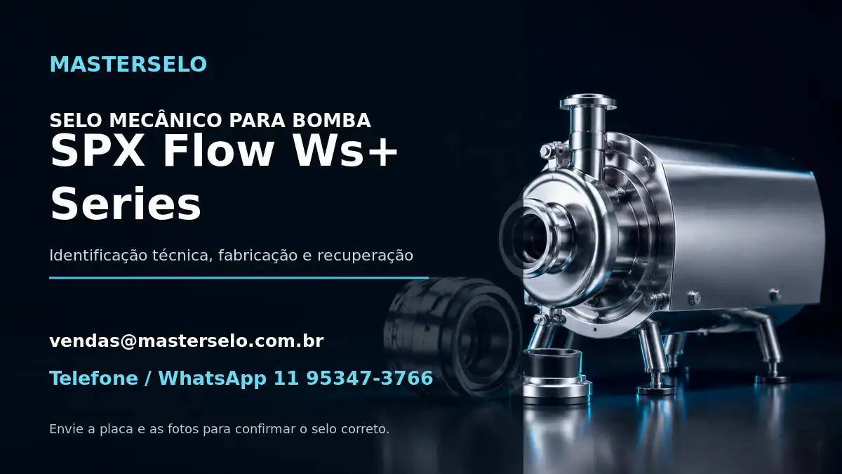 Imagem do modelo de bomba SPX Flow Ws+ Series usada na identificação do selo mecânico
