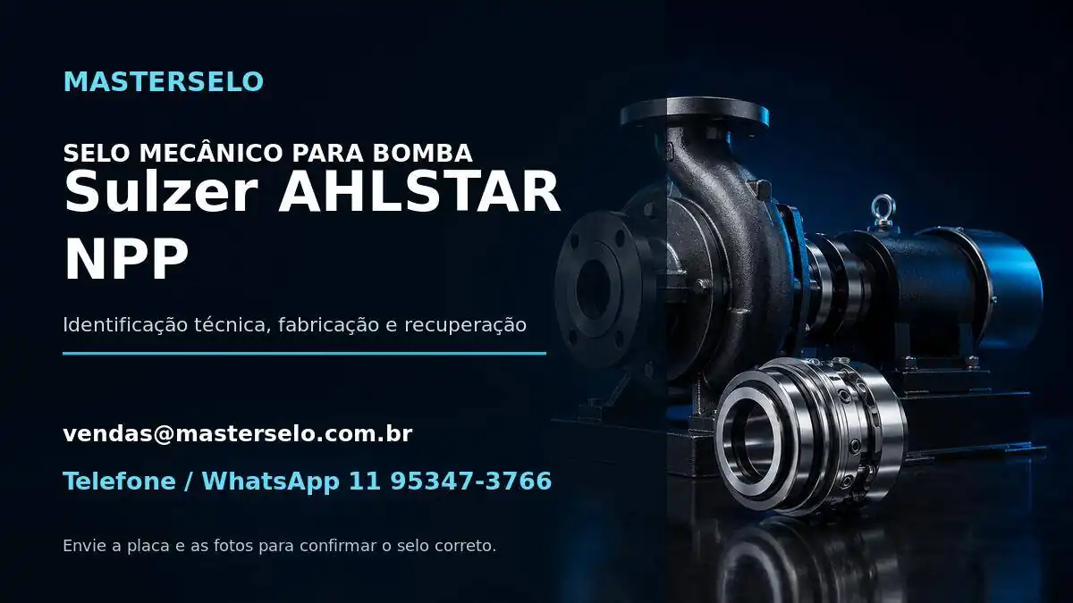 Imagem do modelo de bomba Sulzer AHLSTAR NPP usada na identificação do selo mecânico