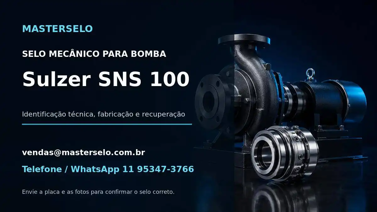 Imagem do modelo de bomba Sulzer SNS 100 usada na identificação do selo mecânico