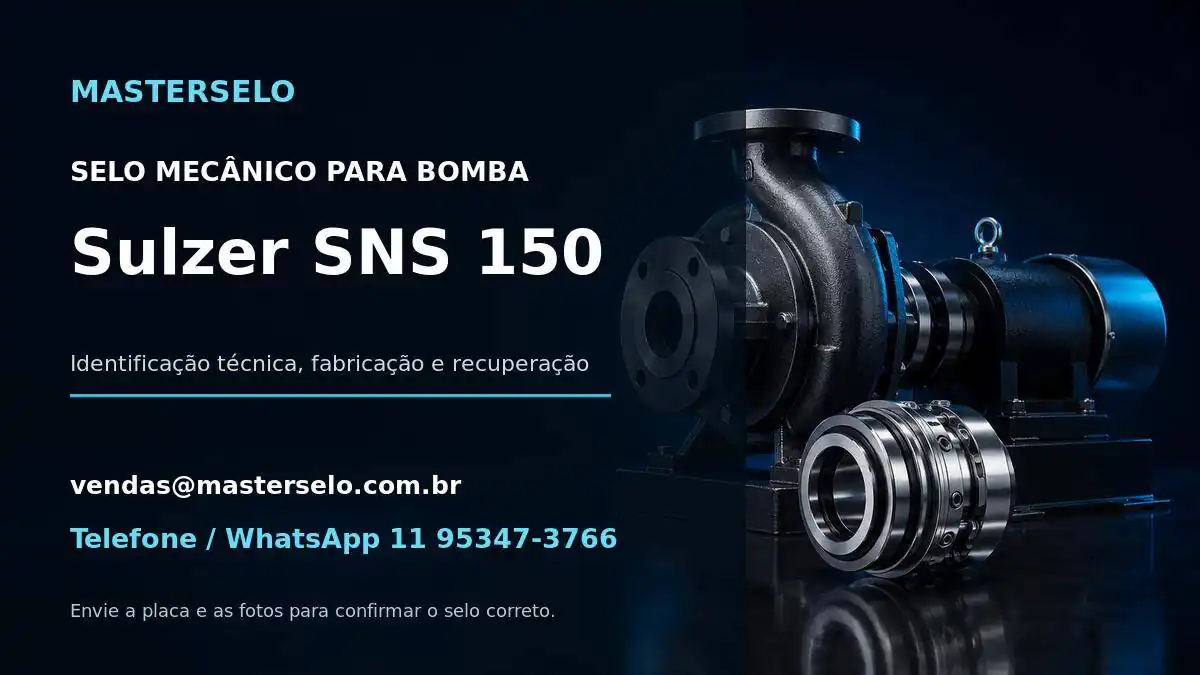 Imagem do modelo de bomba Sulzer SNS 150 usada na identificação do selo mecânico