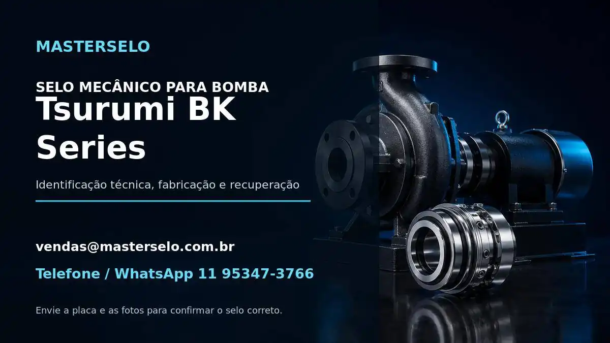 Imagem do modelo de bomba Tsurumi BK Series usada na identificação do selo mecânico