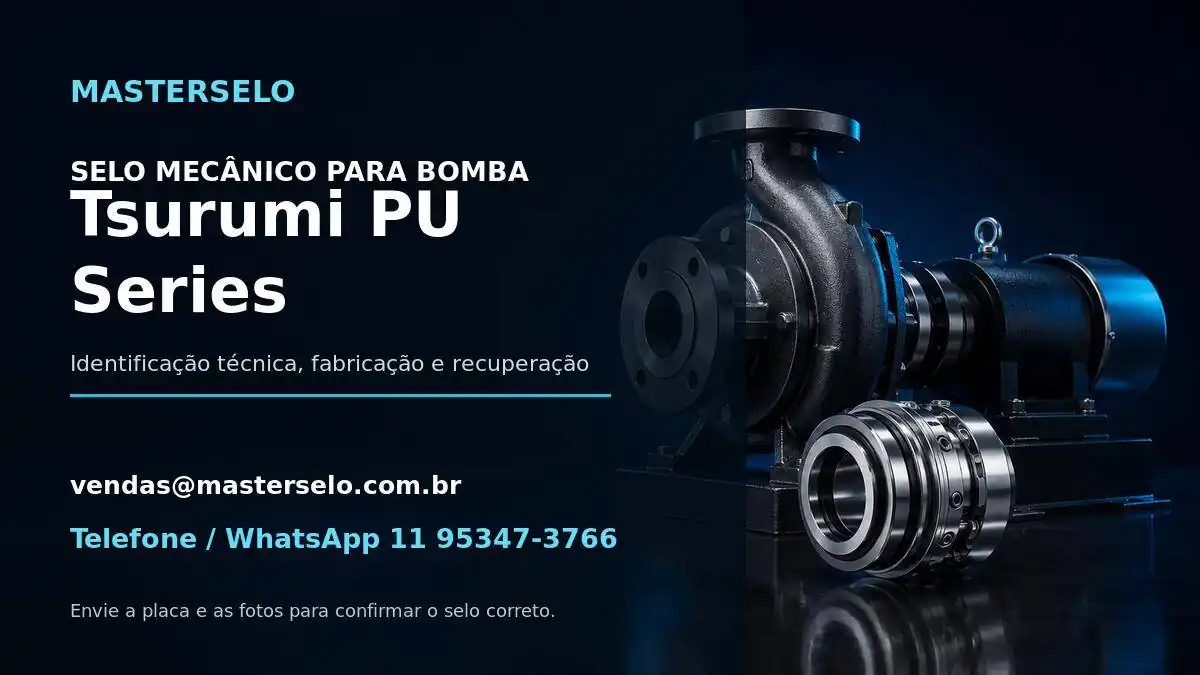 Imagem do modelo de bomba Tsurumi PU Series usada na identificação do selo mecânico
