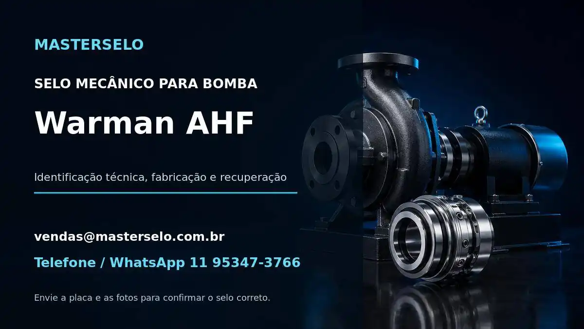Imagem do modelo de bomba Warman AHF usada na identificação do selo mecânico