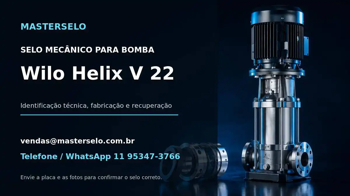 Imagem do modelo de bomba Wilo Helix V 22 usada na identificação do selo mecânico